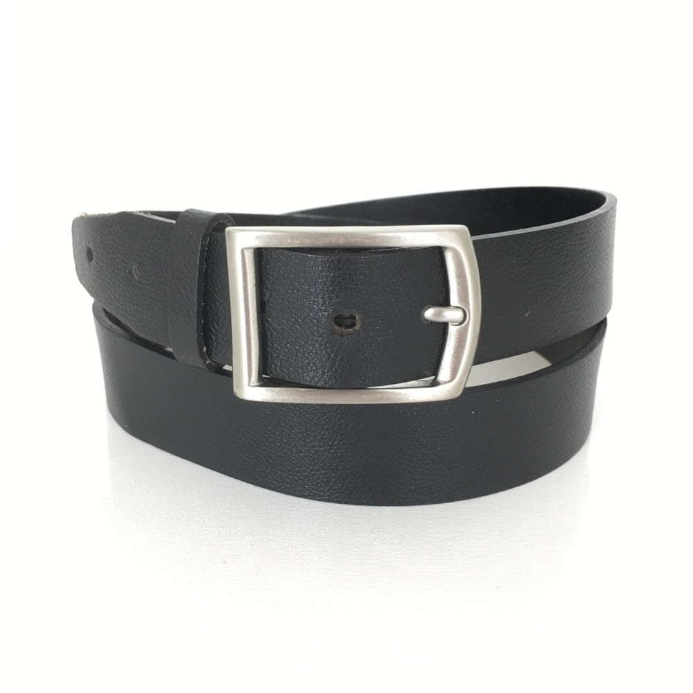 Italian Leather Black Belt by Banana Republic Men’s Size 40 Silver Buckle